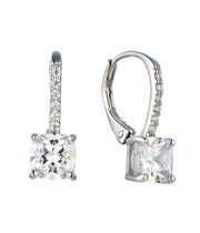 Casablanca Sterling Silver & CZ Lever Back Earrings