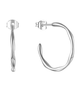 Casablanca Sterling Silver Open Hoop Earrings
