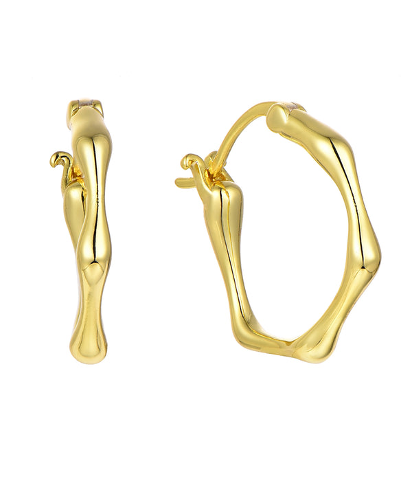 Casablanca Yellow Gold Plated Hoop Earrings