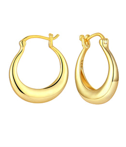 Casablanca Yellow Gold Plated Hoop Earrings