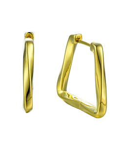 Casablanca Yellow Gold Plated Square Hoop Earrings