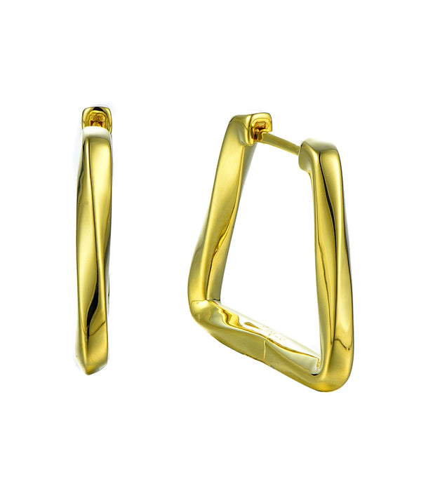 Casablanca Yellow Gold Plated Square Hoop Earrings
