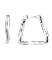 Casablanca Sterling Silver Square Hoop Earrings