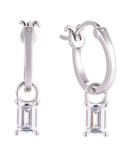 Casablanca Sterling Silver CZ Drop Earrings