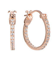 Casablanca Rose Gold Plated CZ Hoop Earrings