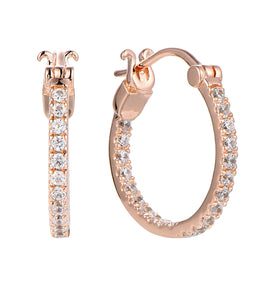 Casablanca Rose Gold Plated CZ Hoop Earrings