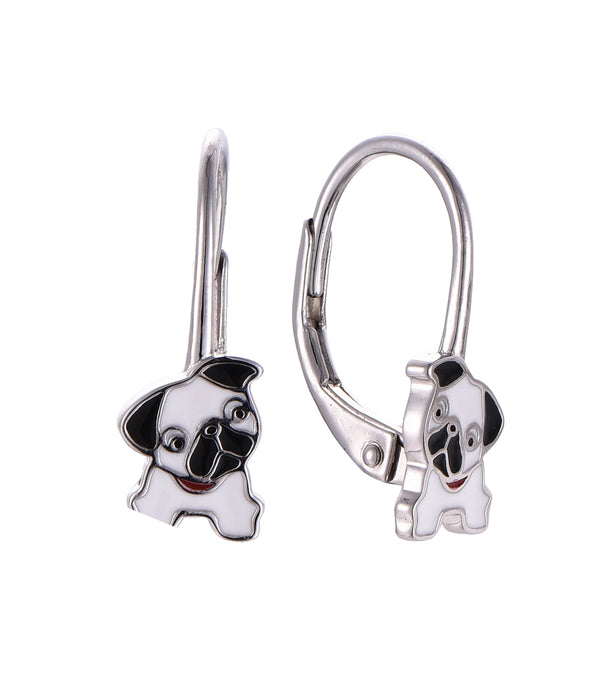 Casablanca Sterling Silver Puppy Drop Earrings