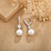 Casablanca Sterling Silver Shell Pearl Drop Earrings