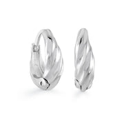 Italgem Stainless Steel Creole Polished Huggie Hoop Earrings