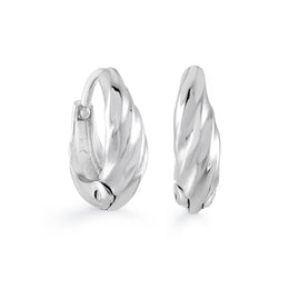 Italgem Veloria Mini Stainless Steel Creole Polished Kid's Huggie Hoop Earrings