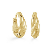 Italgem Yellow Gold Plated Stainless Steel Creole Polished Huggie Hoop Earrings
