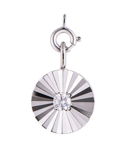 Casablanca Sterling Silver CZ Disc Necklace