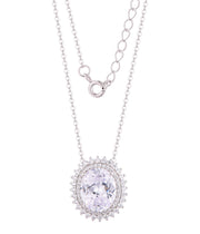 Casablanca Sterling Silver CZ Oval Necklace