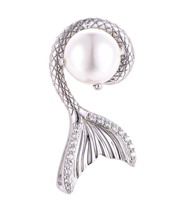 Casablanca Sterling Silver Whale Tail Necklace