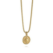 Italgem Junior Yellow Gold Plated Stainless Steel White CZ Small North Star 18+2