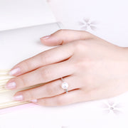 Casablanca Silver Beaded Pearl Ring
