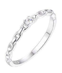 Casablanca Sterling Silver Link Ring