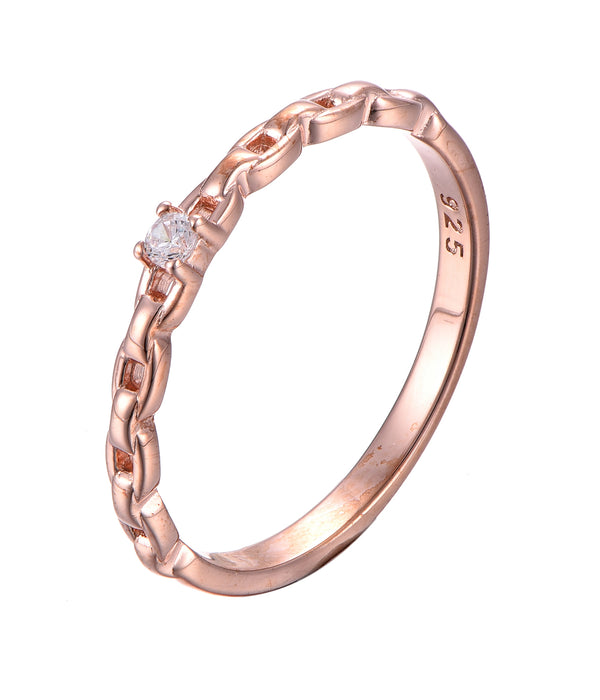 Casablanca Rose Gold Plated Link Ring