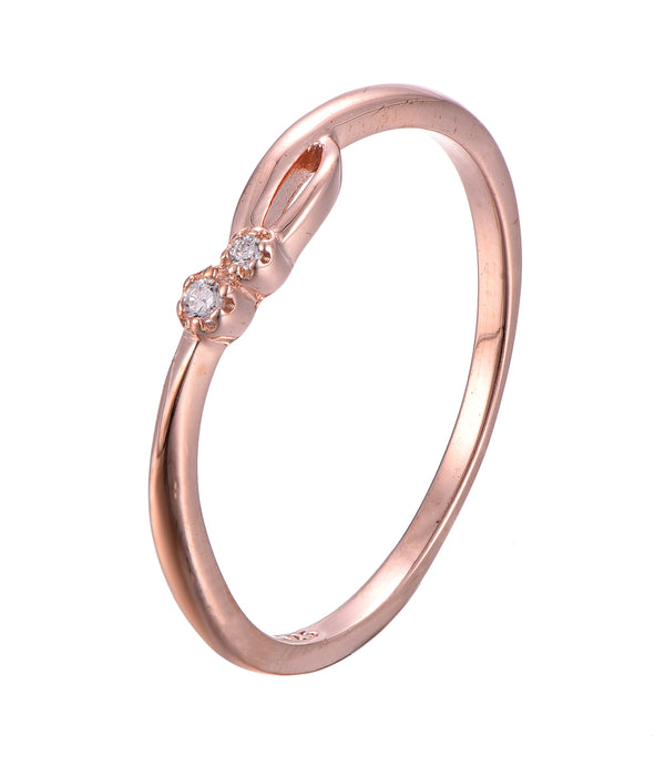 Casablanca Rose Gold Plated Bow Ring