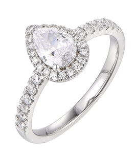 Casablanca Pear-Shaped CZ Sterling Silver Ring