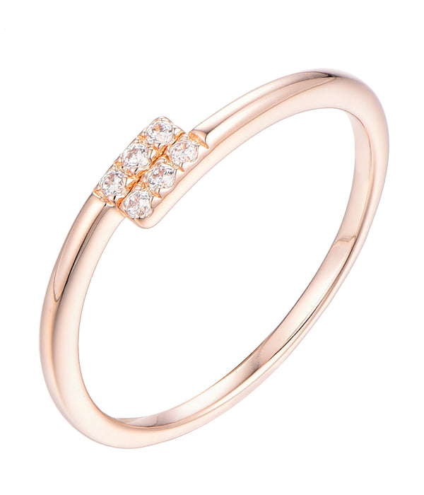 Casablanca Rose Gold Plated & CZ Ring