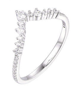 Casablanca Sterling Silver CZ V Ring