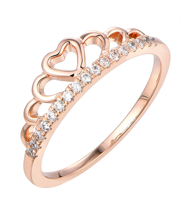 Casablanca Rose Gold Plated & CZ Crown Ring