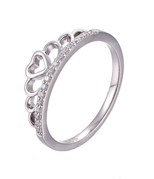 Casablanca Sterling Silver & CZ Crown Ring