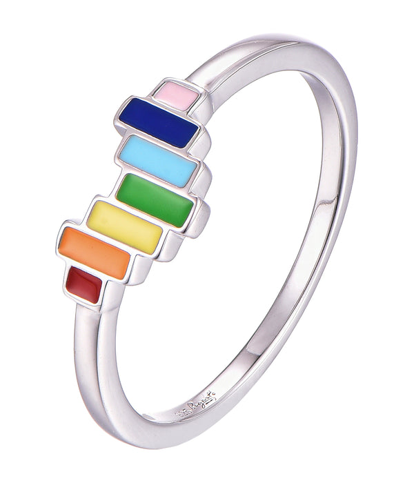 Casablanca Sterling Silver Rainbow Ring