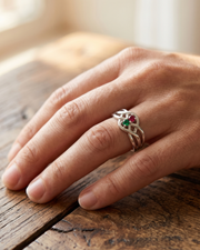 Wave Family Ring (2 Birthstones, Available in Sterling Silver, White Gold or Yellow Gold)