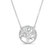 Casablanca Personalized Sterling Silver Family Tree Birthstone Necklace