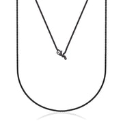 Steelx Stainless Steel Matte Black 2.5mm 20 Inch Men's Round Box Chain