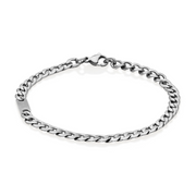 Steelx Stainless Steel Men's Curb ID 7.5 Inch 4MM Bracelet