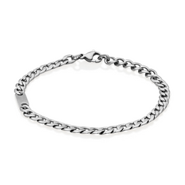 Steelx Stainless Steel Men's Curb ID 7.5 Inch 4MM Bracelet