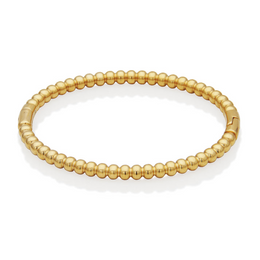 Steelx Stainless Steel Yellow Gold Tone Beaded Bangle