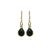 Casablanca 10K Yellow Gold Black Spinel Hook Earrings