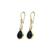 Casablanca 10K Yellow Gold Black Spinel Hook Earrings