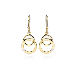 Casablanca 10K Yellow Gold Eternal Unity Hook Diamond Earrings