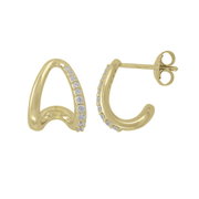 Casablanca Yellow Gold Plated Sterling Silver Open Hoop Stud Earrings