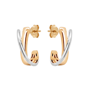 10kt Two Toned White and Yellow Gold Overlapping Stud Earrings