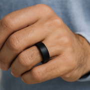 Bogart's Bevelled Black Tungsten Men's Wedding Band