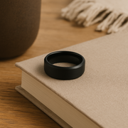 Bogart's Bevelled Black Tungsten Men's Wedding Band