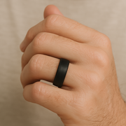 Bogart's Bevelled Black Tungsten Men's Wedding Band