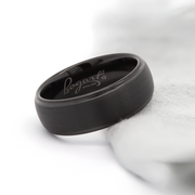 Bogart's Bevelled Black Tungsten Men's Wedding Band