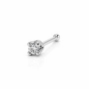 14KT White Gold Diamond Straight Nose Pin Stud
