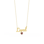 18k Yellow Gold Plated Heart Birthstone Name Necklace SN001G