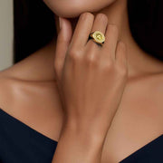 18K Yellow Gold Plated Silver Monogram Initial Ring SS25R001G
