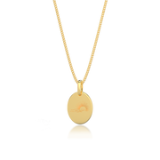 18K Yellow Gold Plated Silver Oval Engravable Necklace SS25N001O