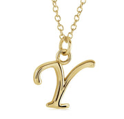 Italgem Stainless Steel Cursive Letter Necklace (Choose Your Initial)