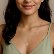 18k Yellow Gold Plated Silver Heart Initial Necklace AW24N003G